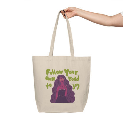 "Day Tripper" Canvas Tote- Purple/Green