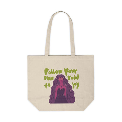 "Day Tripper" Canvas Tote- Purple/Green