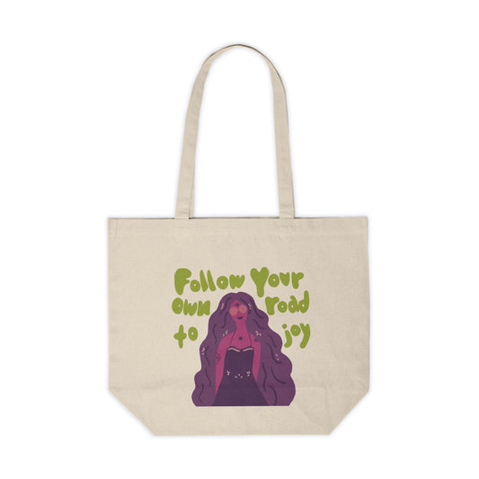 "Day Tripper" Canvas Tote- Purple/Green
