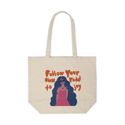 "Day Tripper" Canvas Tote: Blue/Orange