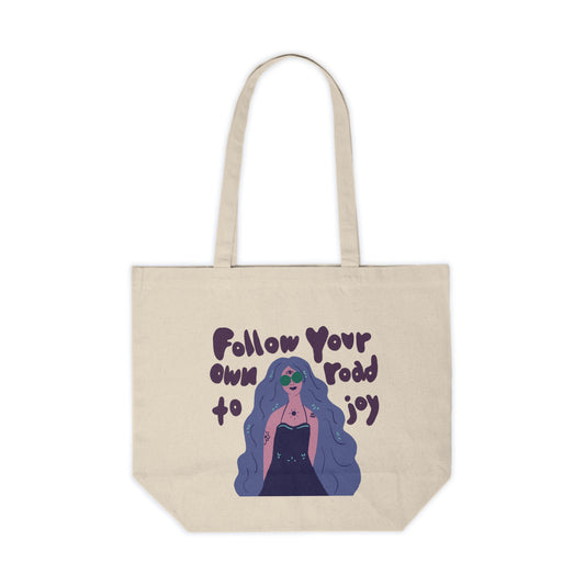 "Day Tripper" Canvas Tote- Blue/Purple